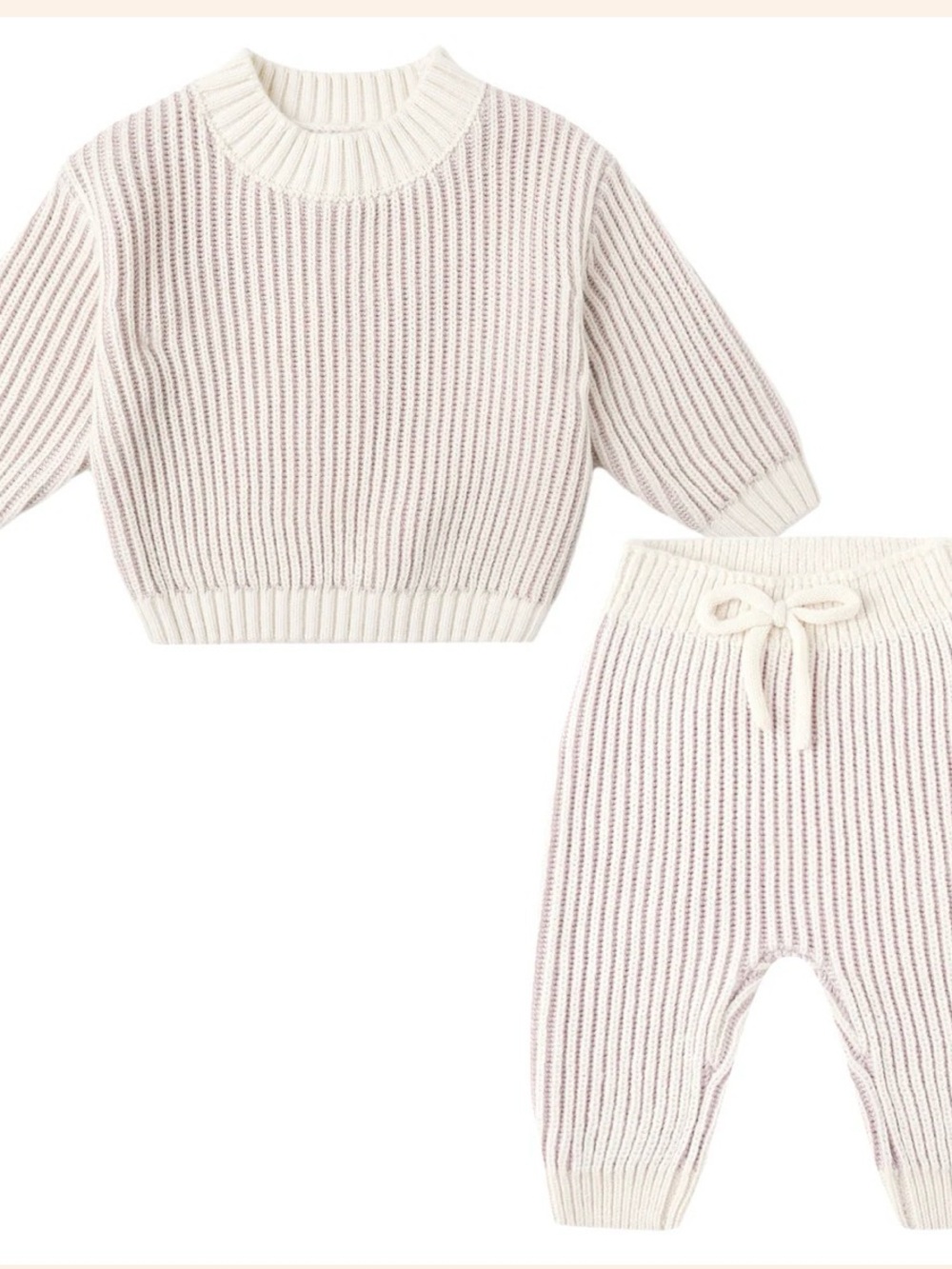 Quincy Mae Cream Knit Kids Matching Set